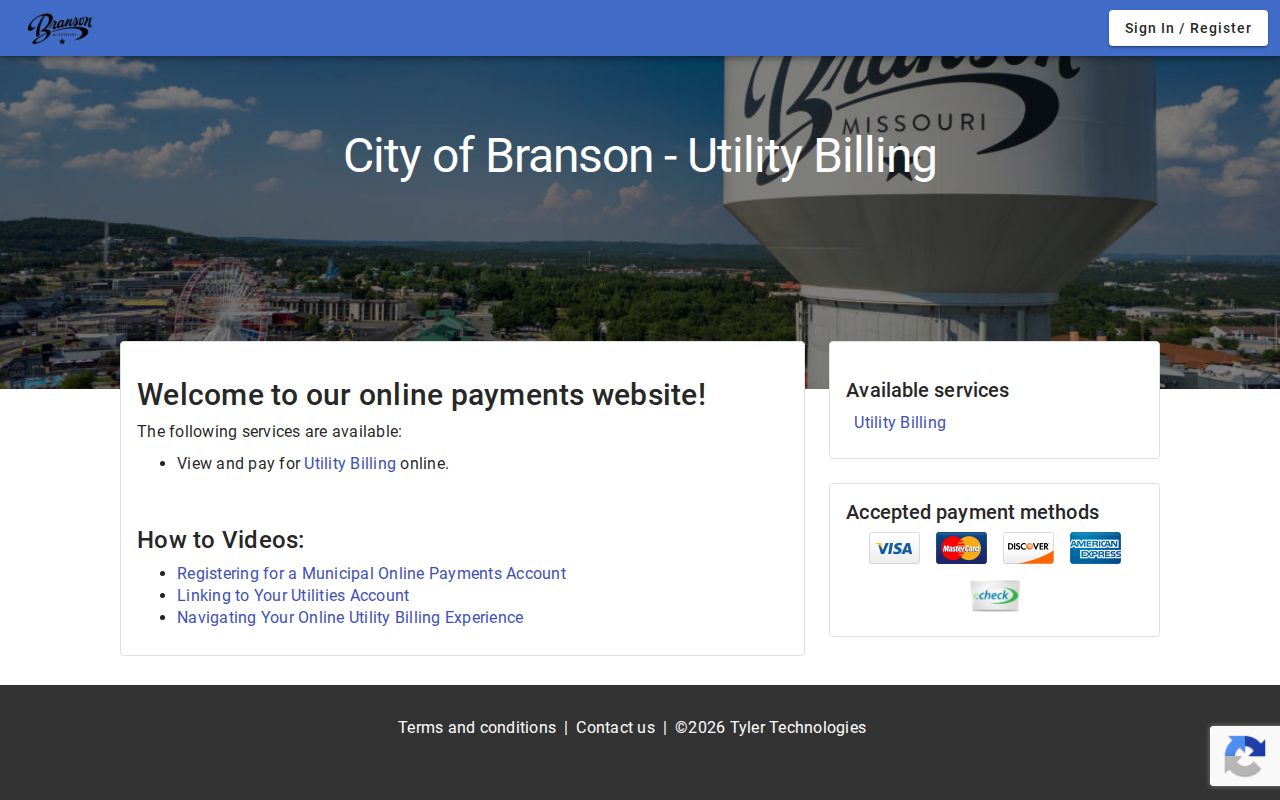 Branson court records payment interface