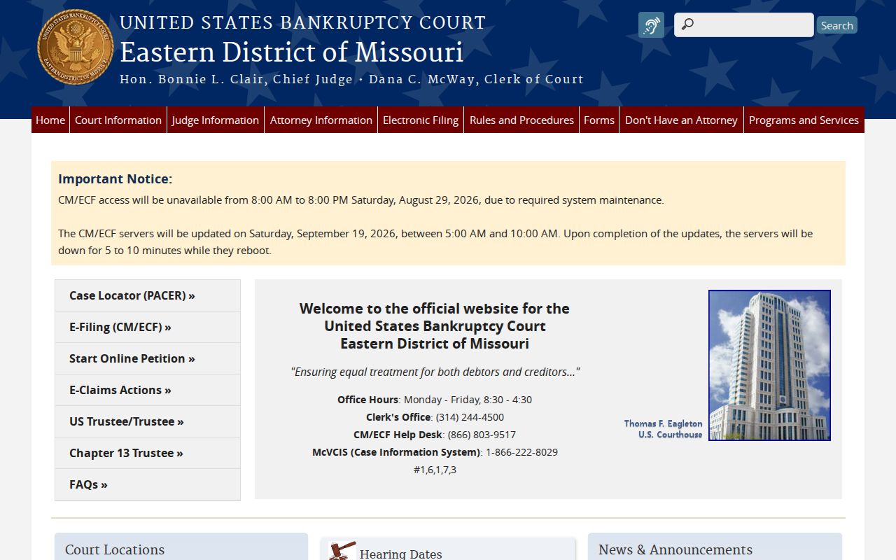Taney County civil court docket bankruptcy court access