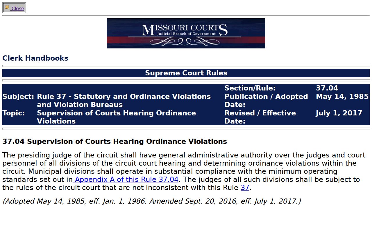 Taney County criminal court docket municipal division rule